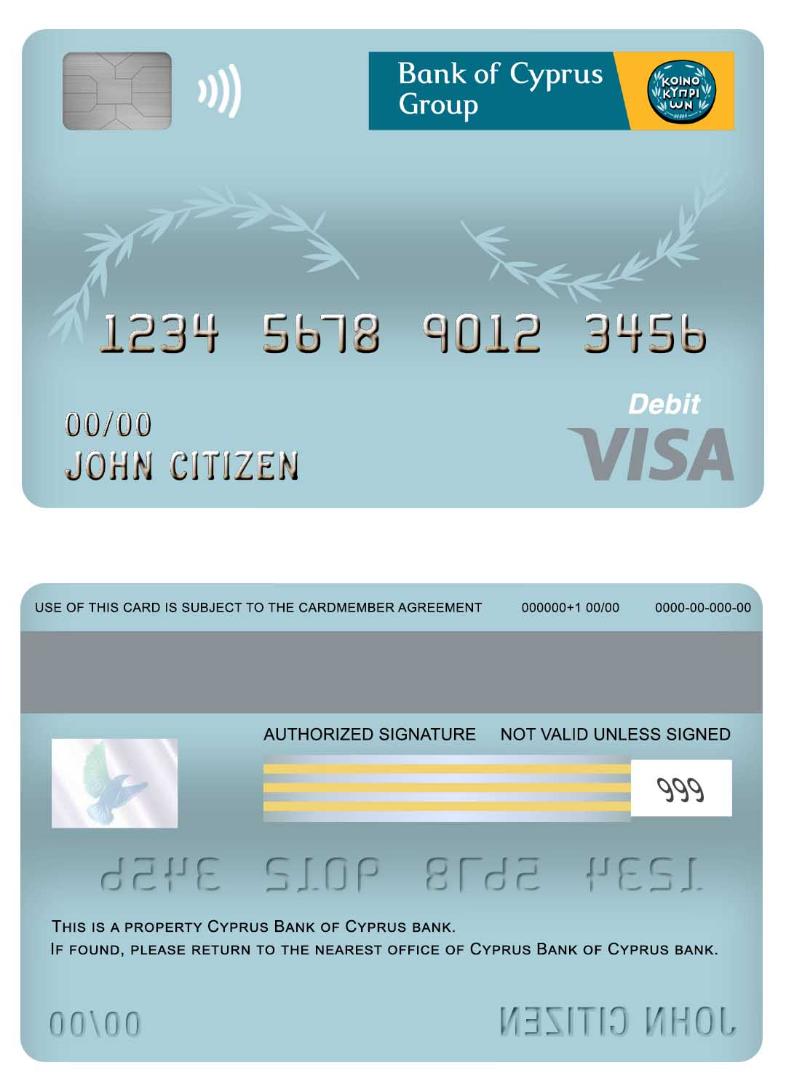 Cyprus Bank of Cyprus visa debit card